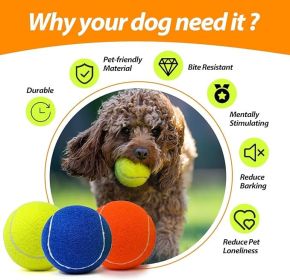 Tennis Ball Dog Toys 2 Pack - Giant 4-Inch Durable and Safe Fetch Tennis Ball for Dogs with Mesh Bag