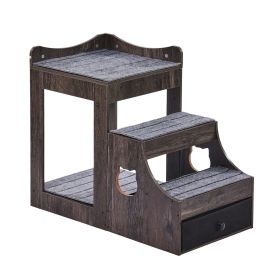 VEVOR Pet Bunk Bed with Removable Stairs, Dog/Cat Window Perch with Storage, Multi-Level Bed Window Perch Dog Bedside Sleeper Couch